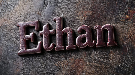 Glossy Leather personalized name postcard perfect for decor.の素材