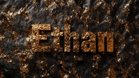 Golden personalized name postcard perfect for decor.の素材