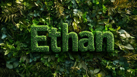 Green personalized name postcard perfect for decor.の素材