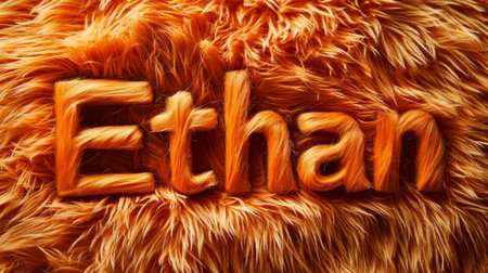Orange Fur personalized name postcard perfect for decor.の素材