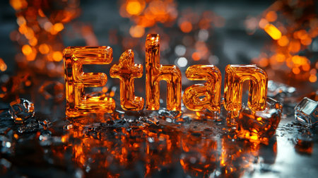 Orange Glass personalized name postcard perfect for decor.の素材