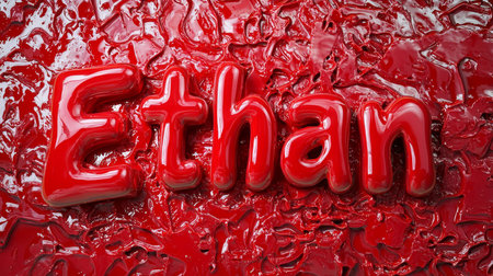 Red Slime personalized name postcard perfect for decor.の素材