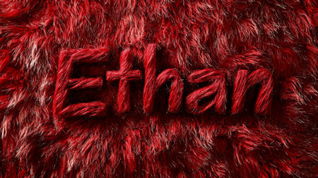 Red Fur personalized name postcard perfect for decor.の素材