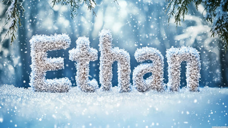 Winter personalized name postcard perfect for decor.の素材