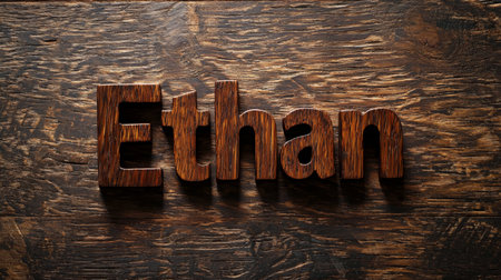 Wooden Mahogany personalized name postcard perfect for decor.の素材