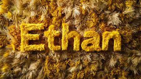 Yellow Fur personalized name postcard perfect for decor.の素材