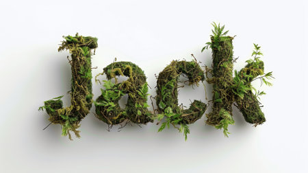Personalized postcard perfect for decor created in Moss-Covered Letters.の素材