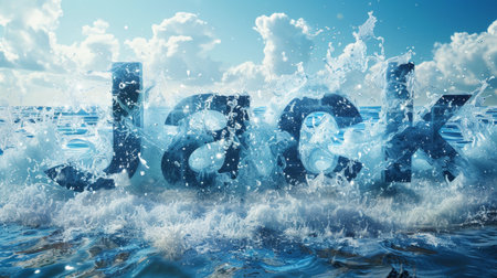 Ocean Water personalized name postcard perfect for decor.の素材