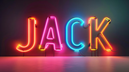 Personalized postcard perfect for decor created in Neon Lettering.の素材