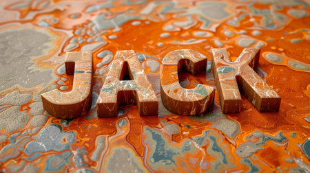 Orange Marble personalized name postcard perfect for decor.の素材