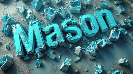 Turquoise Crystal personalized name postcard perfect for decor.の素材