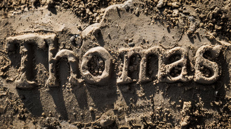 Sandstone personalized name postcard perfect for decor.の素材