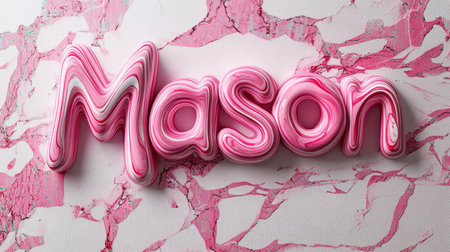 Pink Marble personalized name postcard perfect for decor.の素材
