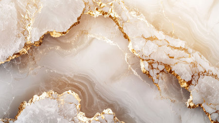 Beige Marble with White Gold Horizontal Background.の素材