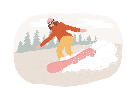 On the slope isolated cartoon vector illustrations.のイラスト素材