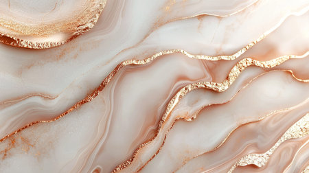 Beige Marble with Rose Gold Horizontal Background.の素材