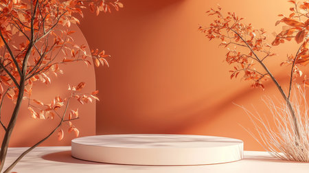 Autumn Minimalistic Product Display Podium.の素材