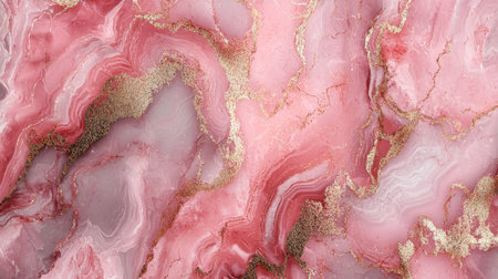 Soft Pink Marble with Bronze Horizontal Background.の素材