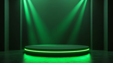 Green LED Minimalistic Product Display Podium.の素材