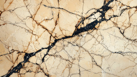 Beige Marble with Black Veins Horizontal Background.の素材