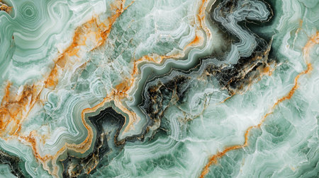 Mint Marble with Onyx Horizontal Background.の素材