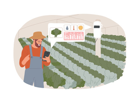 Crop monitoring isolated cartoon vector illustrations.のイラスト素材