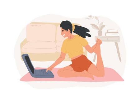 Yoga isolated cartoon vector illustrations.のイラスト素材