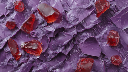 Lavender Marble with Red Glass Horizontal Background.の素材