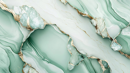 Mint Marble with Opal Horizontal Background.の素材