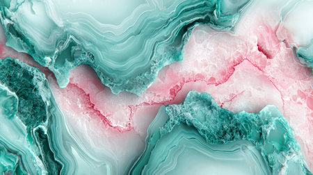 Mint Marble with Pink Sapphire Horizontal Background.の素材