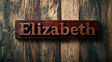 Wooden Rosewood personalized name postcard perfect for decor.の素材