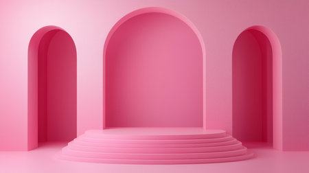 Pink Minimalistic Product Display Podium.の素材
