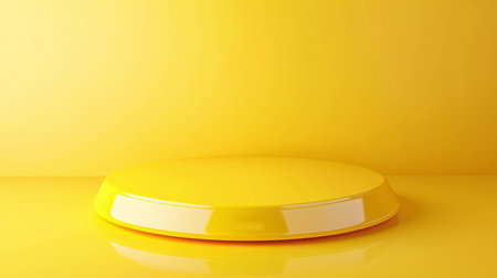Yellow Glossy Surface Minimalistic Product Display Podium.の素材