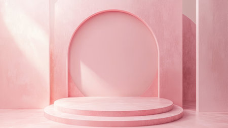 Rose Quartz Crystal Minimalistic Product Display Podium.の素材