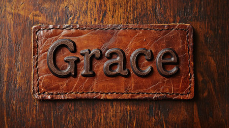 Rustic Leather personalized name postcard perfect for decor.の素材