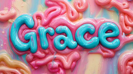 Colorful Slime personalized name postcard perfect for decor.の素材
