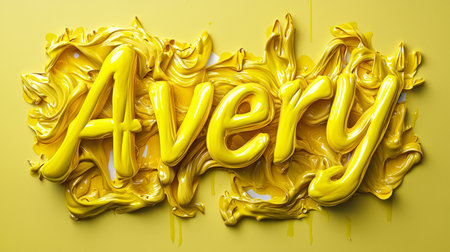 Yellow Slime personalized name postcard perfect for decor.の素材