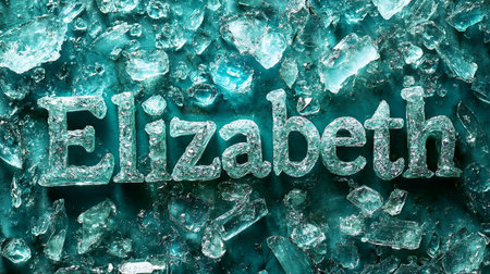 Aquamarine Crystal personalized name postcard perfect for decor.の素材