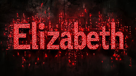 Red LED personalized name postcard perfect for decor.の素材