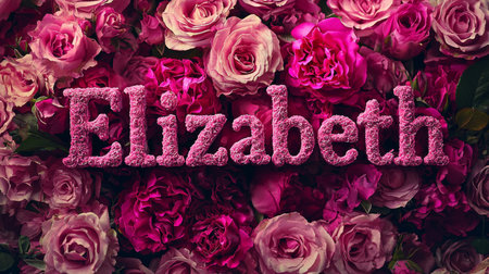 Rose personalized name postcard perfect for decor.の素材