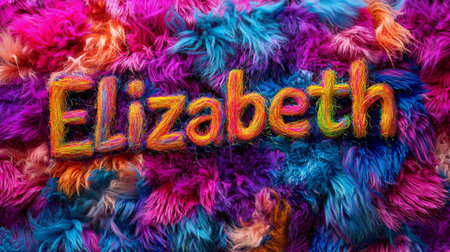 Colorful Fur personalized name postcard perfect for decor.の素材