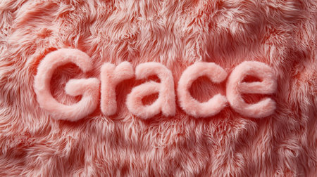 Pink Fur personalized name postcard perfect for decor.の素材