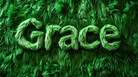 Green Fur personalized name postcard perfect for decor.の素材