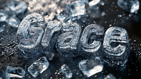 Ice personalized name postcard perfect for decor.の素材