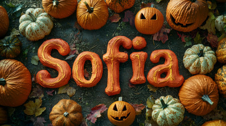 Halloween personalized name postcard perfect for decor.の素材