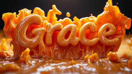 Orange Slime personalized name postcard perfect for decor.の素材