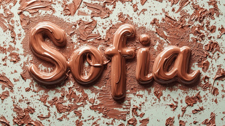 Brown Glossy Surface personalized name postcard perfect for decor.の素材