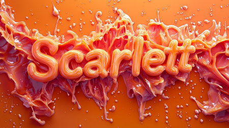 Orange Slime personalized name postcard perfect for decor.の素材