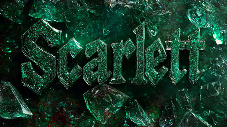 Emerald Crystal personalized name postcard perfect for decor.の素材