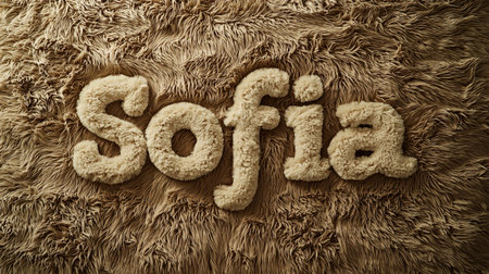 Beige Fur personalized name postcard perfect for decor.の素材